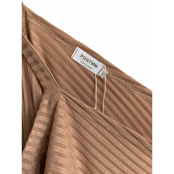 POGTMM Tan V-Neck Choker Cold Shoulder Dress 2XL - Picture 9 of 10